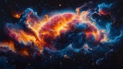 Nebula Explosion in Deep Space Generative AI