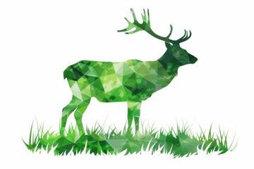 Obraz premium Serene geometric deer silhouette in soft pastel tones