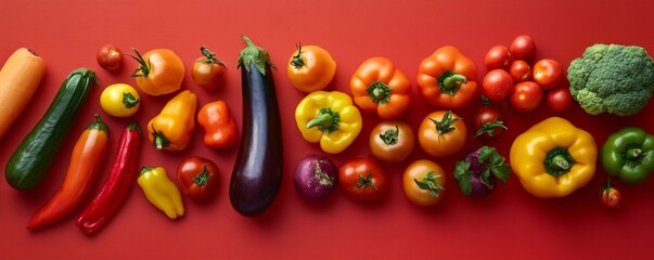 Vibrant Exaggerated Colors in Artistic Vegetable Flat Lay Composition