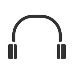 Simple and clean black and white headphones icon perfect for technology, music, and audio related projects and graphics.