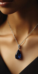 Blue diamond Necklace