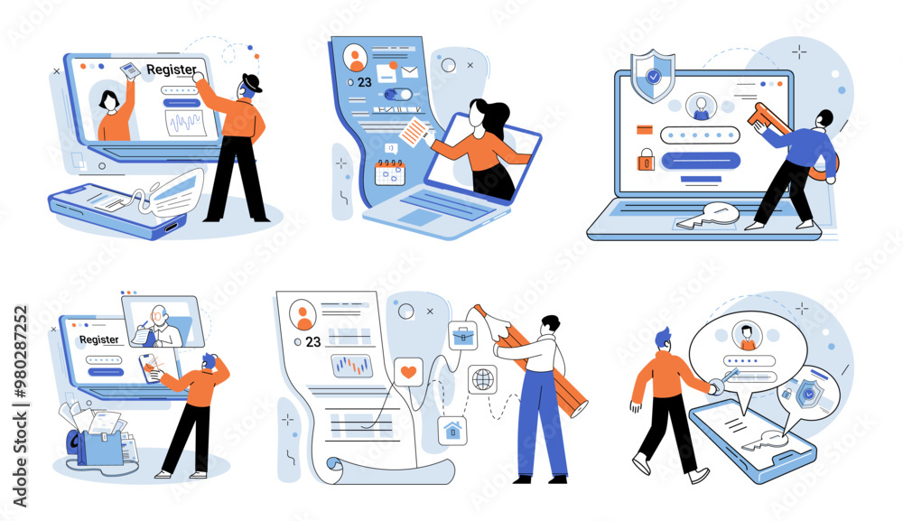 Aufkleber user authorization. vector illustration. user accounts require secure authentication to prevent unau