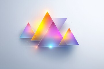 Vibrant abstract geometric shapes with colorful lighting effects