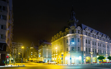 Streets in Central part of city Bucharest, Romania