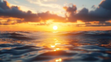 Obraz premium A relaxing glow of sunset lights the serene waters.