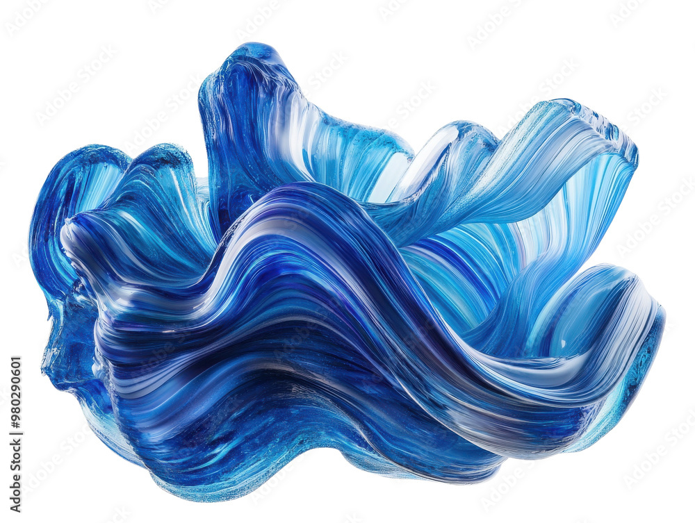 Poster dynamic blue abstract swirl representing fluidity and movement, perfect for backgrounds and artistic