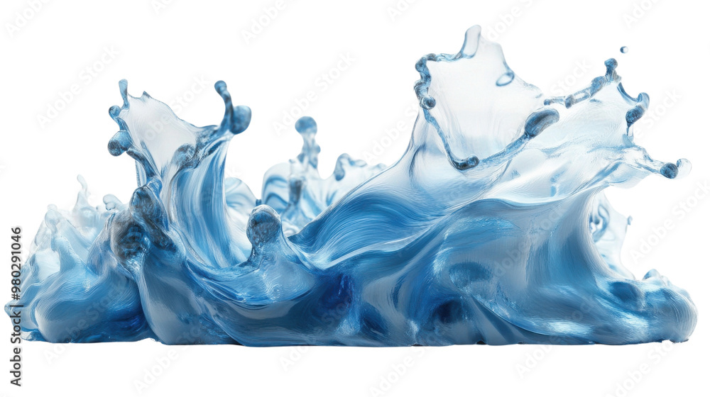 Poster stunning blue ink splash creating abstract patterns, perfect for backgrounds or artistic projects, e