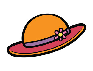 Stylish Summer Hat with Floral Design - Vector Image for Women