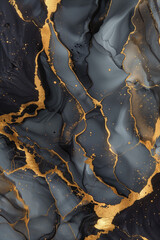  Luxurious abstract fluid art painting with marble imitation in alcohol ink
