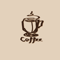 coffee cup icon symbol logo graphic
