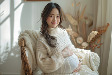 A pregnant young woman