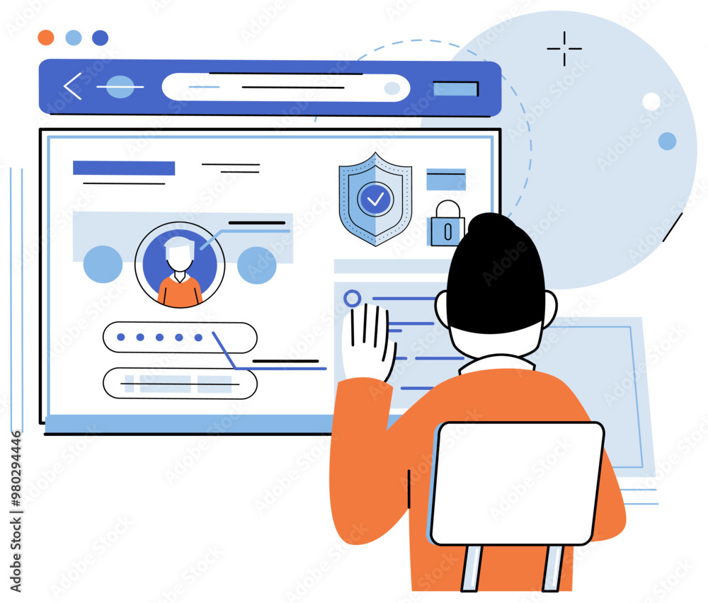Aufkleber user authorization. vector illustration. authorization processes verify user identity and grant appr