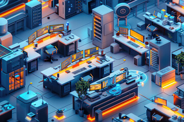 Fototapeta premium Modern office of smart factory