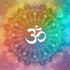 Obraz premium Vibrant Om Mandala
