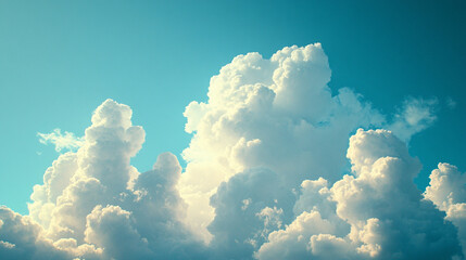 blue sky with scattered white clouds, offering a sense of openness and tranquility. The empty space symbolizes endless possibilities and freedom, ideal for captions or creative projects