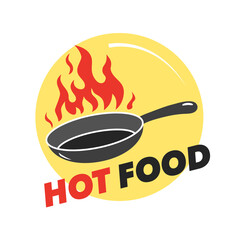 Hot food logo with creative element design concept idea.
