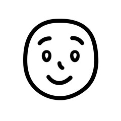 Obraz premium This vector icon features a simple black line representation of a smiling face, ideal for applications in design, branding, and communication
