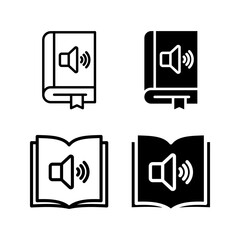 Audio book icon set. Audiobook symbol. ebook sign. for mobile concept and web design color editable