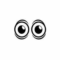 This design features a minimalist black line drawing of eyes, offering a straightforward representation suitable for diverse creative projects and visual communication