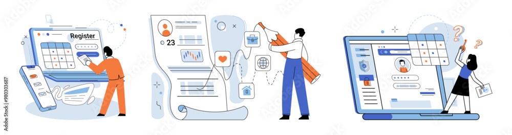Aufkleber user authorization. vector illustration. users need authorization to access their accounts and perso