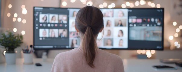 Engaging Beauty Vlogger: Makeup Tutorial with Live Viewer Interaction Pop-ups