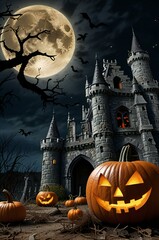 halloween background with pumpkin