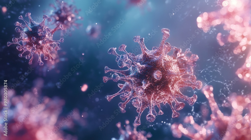 Leinwandbilder a detailed examination of a virus structure illustrates its complex design and intricate features un
