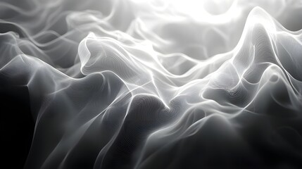 Obraz premium Gray smoke creating delicate swirling abstract patterns and textures