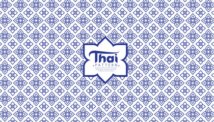 Blue Thai pattern background. Traditional Thai pattern for covers, brochures, web, and internet ads. Vector line Thai illustration