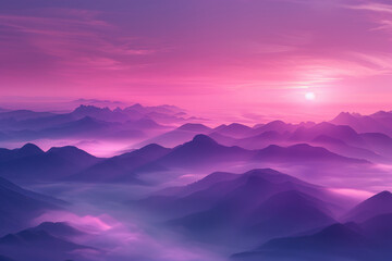 Obraz premium Sunrise in mountainous areas, sea of clouds
