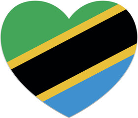 Tanzanina heart shape flag icon