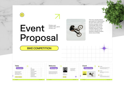 Purple And Yellow BMX Event Proposal