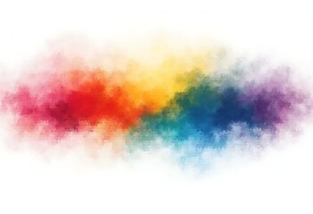 Fototapeta premium Abstract gradient rainbow color in watercolor line flowing on white background