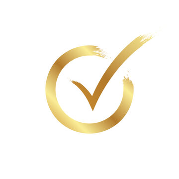 recommend clip art: Golden check mark in circle Symbol of authenticity passed