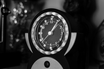 Closeup of a Black old watch