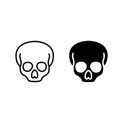 Skull icon set. sign for mobile concept and web design color editable