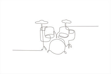 drum continuous line vector illustration