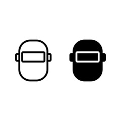 Obraz premium Welding Mask vector icon set with blank screen color editable