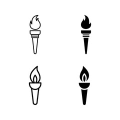 Torch icon set. sign for mobile concept and web design color editable