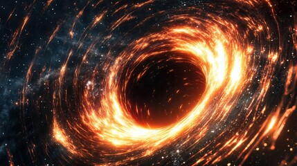 A digital rendering of a black hole nearing the end of its life, evaporating completely due to prolonged