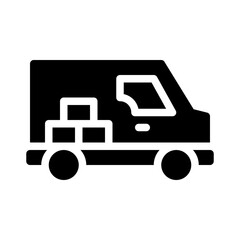 delivery van glyph icon