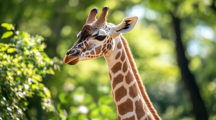 Obraz premium Majestic Giraffe in Lush African Landscape