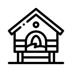 chicken coop line icon © HacaStudio