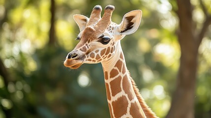 Obraz premium Curious Giraffe Head Portrait in Natural Safari Environment