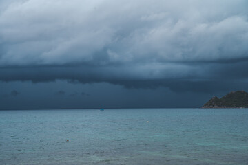 Scenic View of Thunderstorm at Koh Tao Thailand