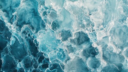 Obraz premium Aerial view of patterns on frozen water