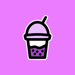 Boba Drink Cartoon Vector Illustration