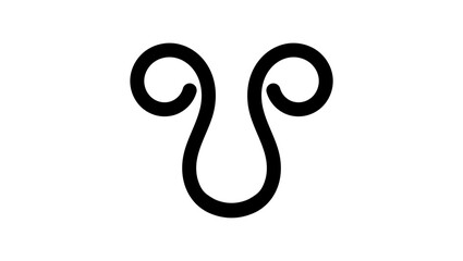 Ketu symbol, black isolated silhouette