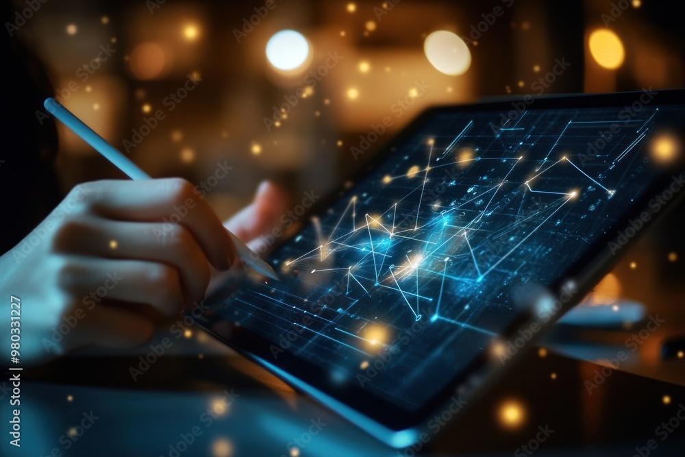 Poster digital network visualization on a tablet