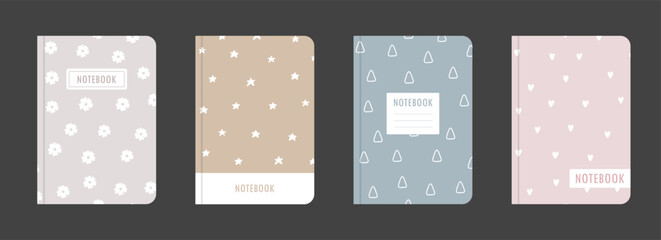 Cover page notebook collection. Templates with Bohemian elements. Perfect for diary, books, magazines, journals, catalogs, planners and flyers. Vector layouts.